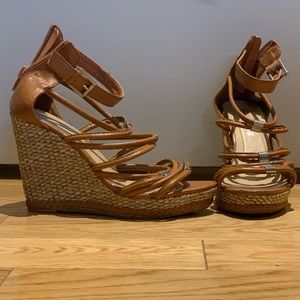 Tan espadrille wedges